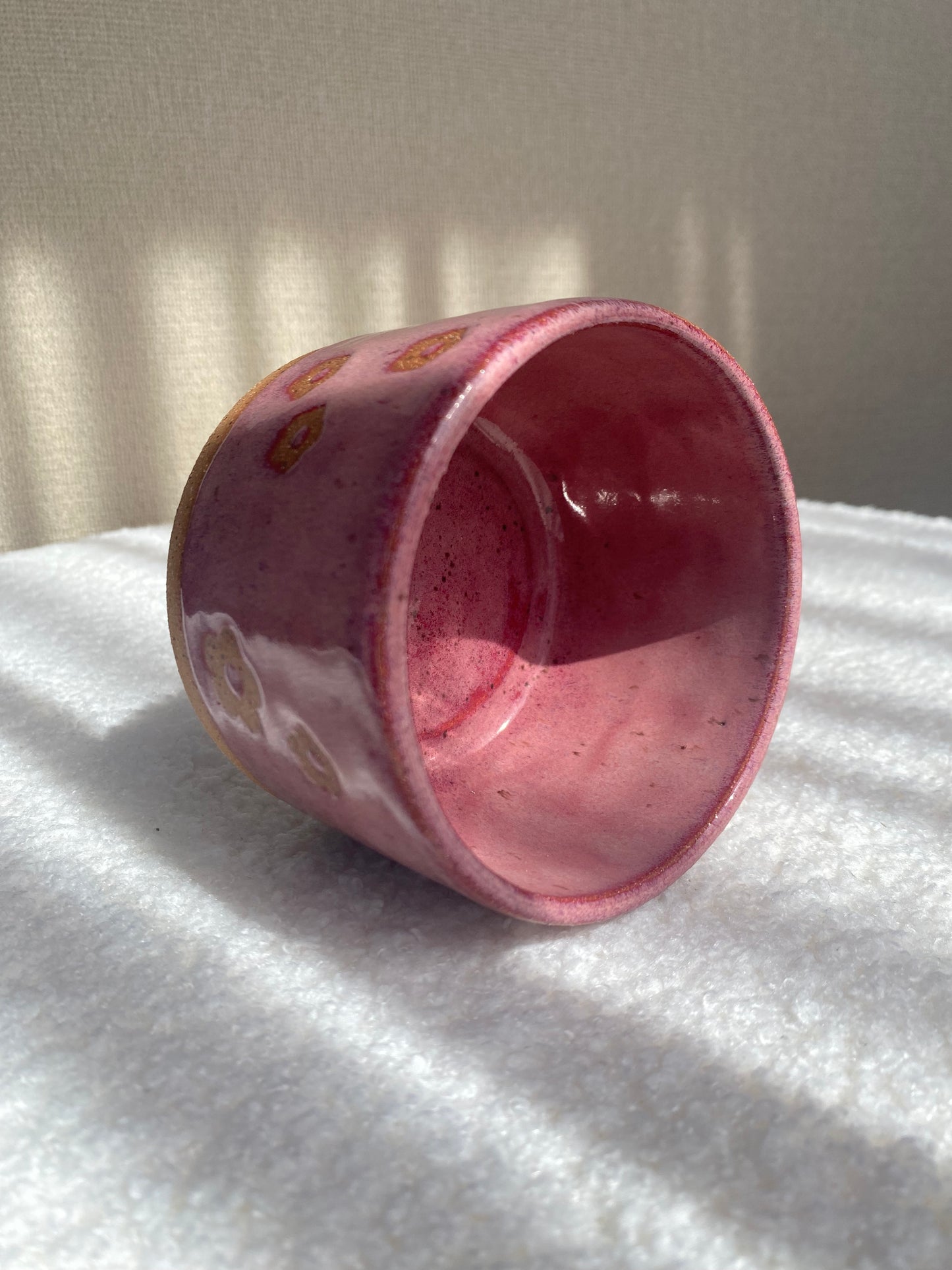 Pink flower patterned planter/bowl
