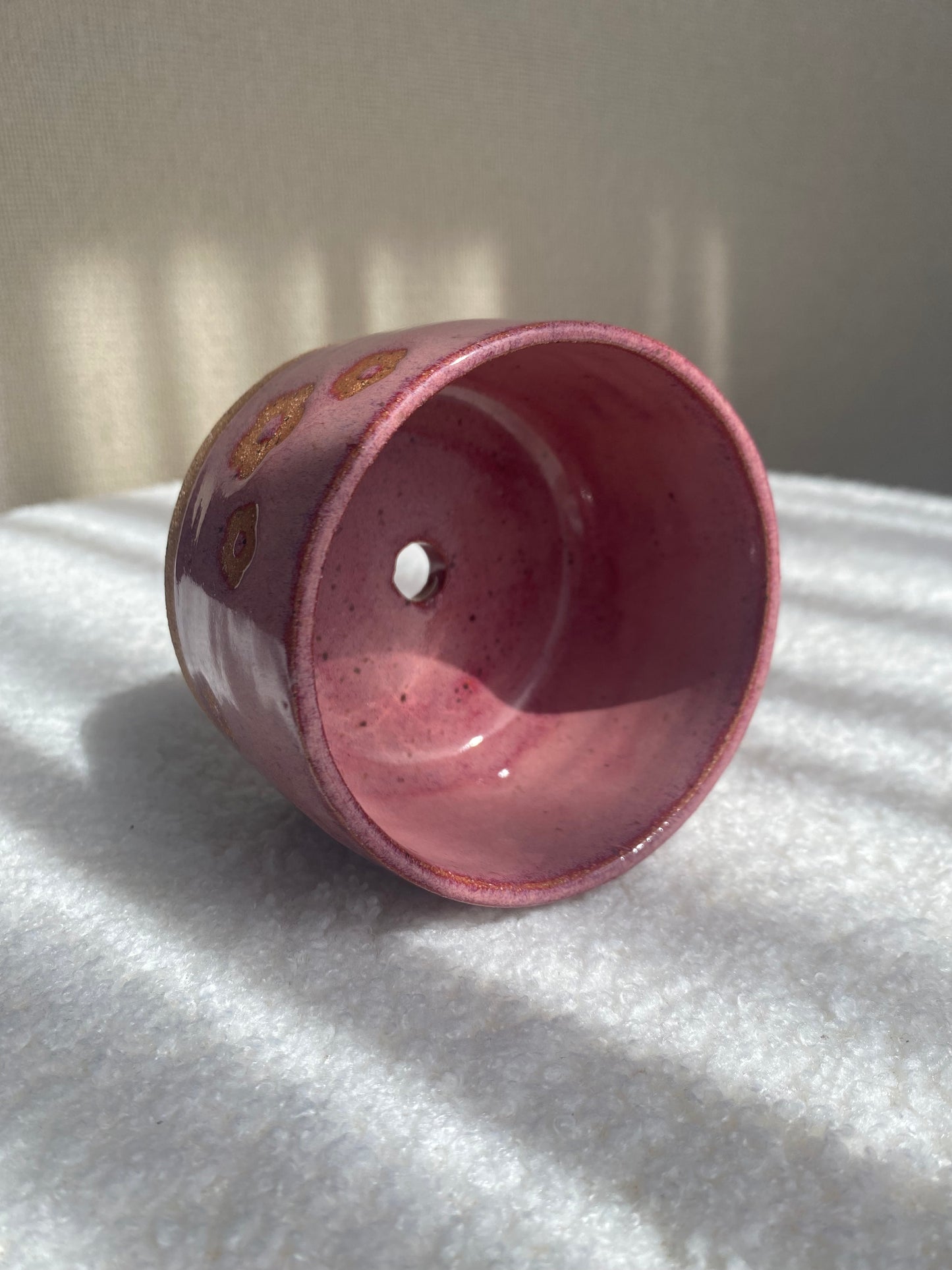 Pink flower pattern planter