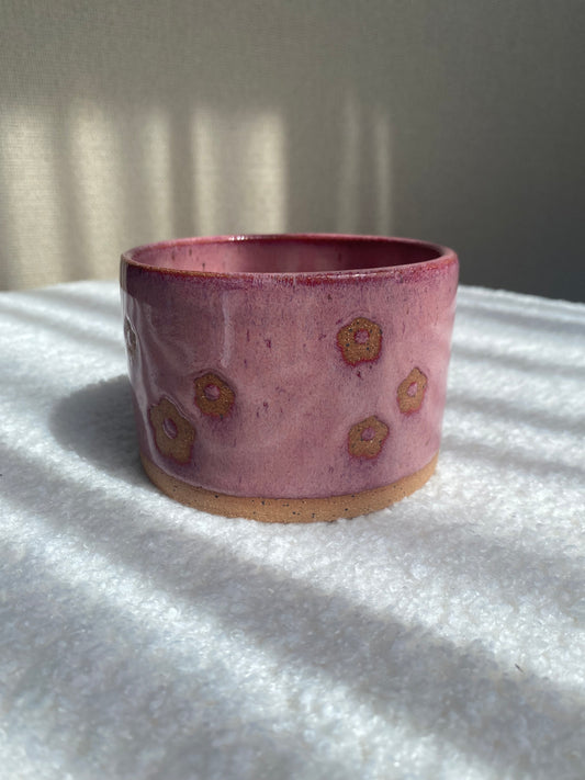 Pink flower patterned planter/bowl