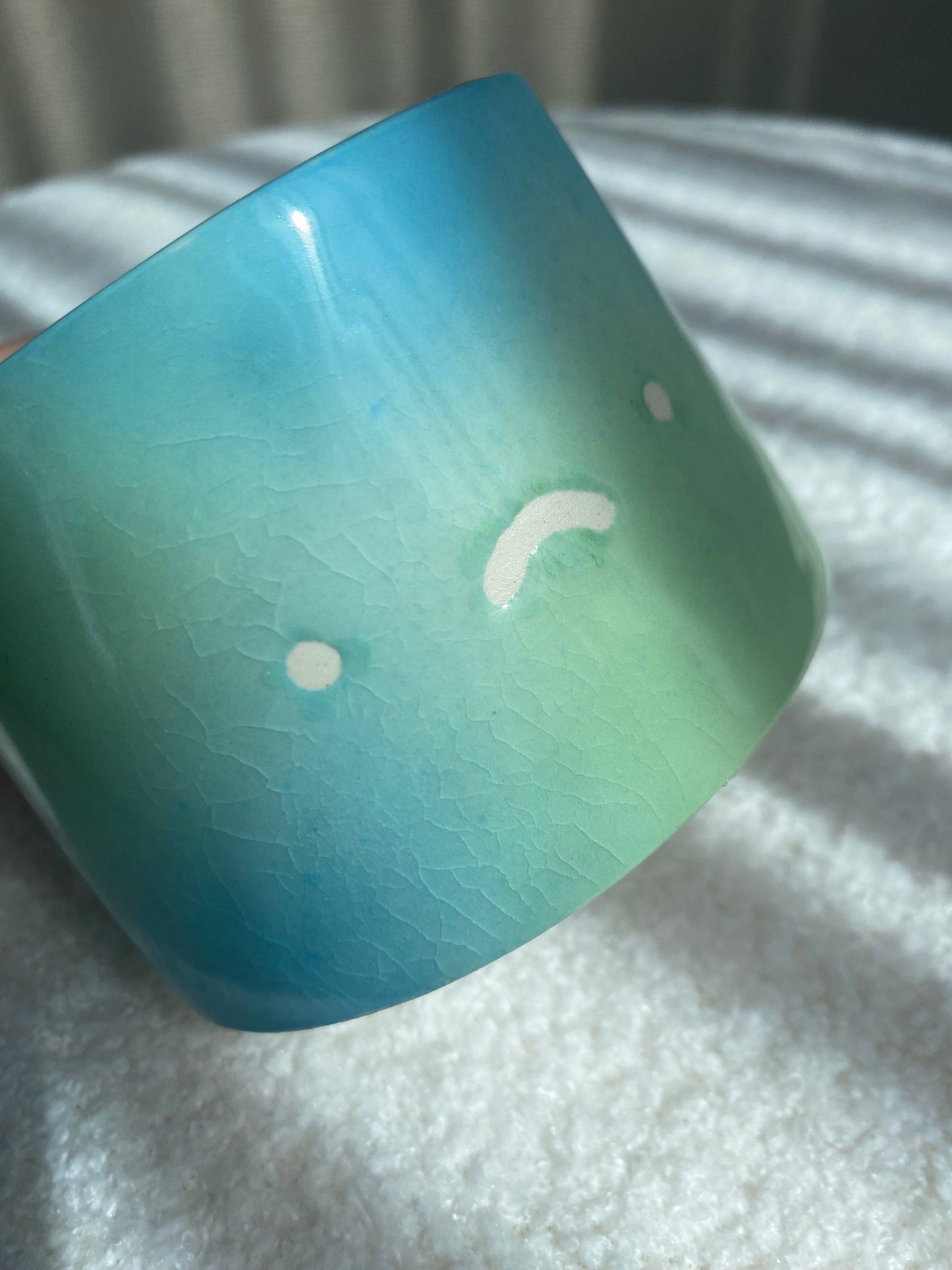 Blue and green gradient sad volcano