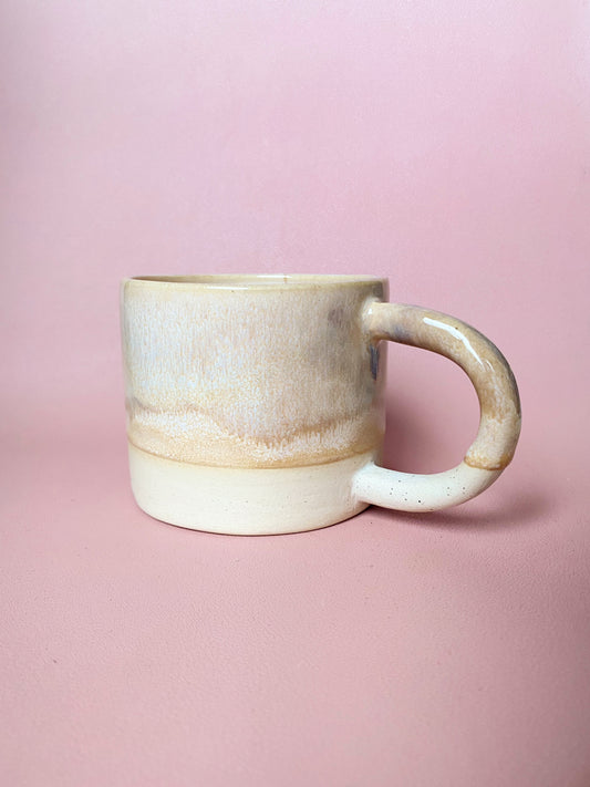 Caramel brown and grey gradient mug