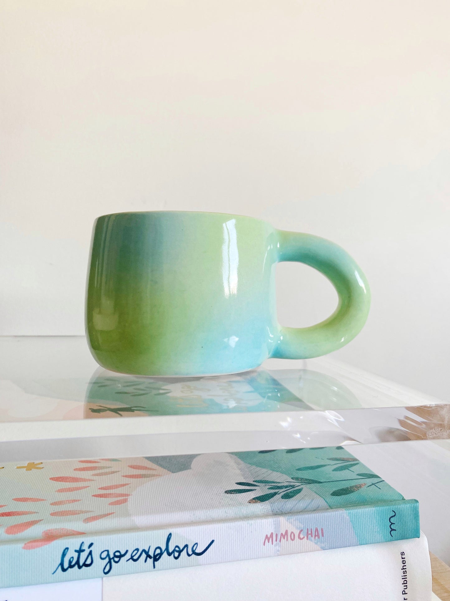 Blue and green gradient mug