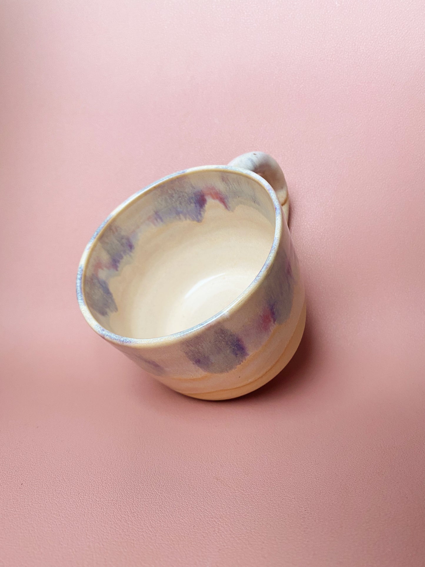 Purple and pink painted mug