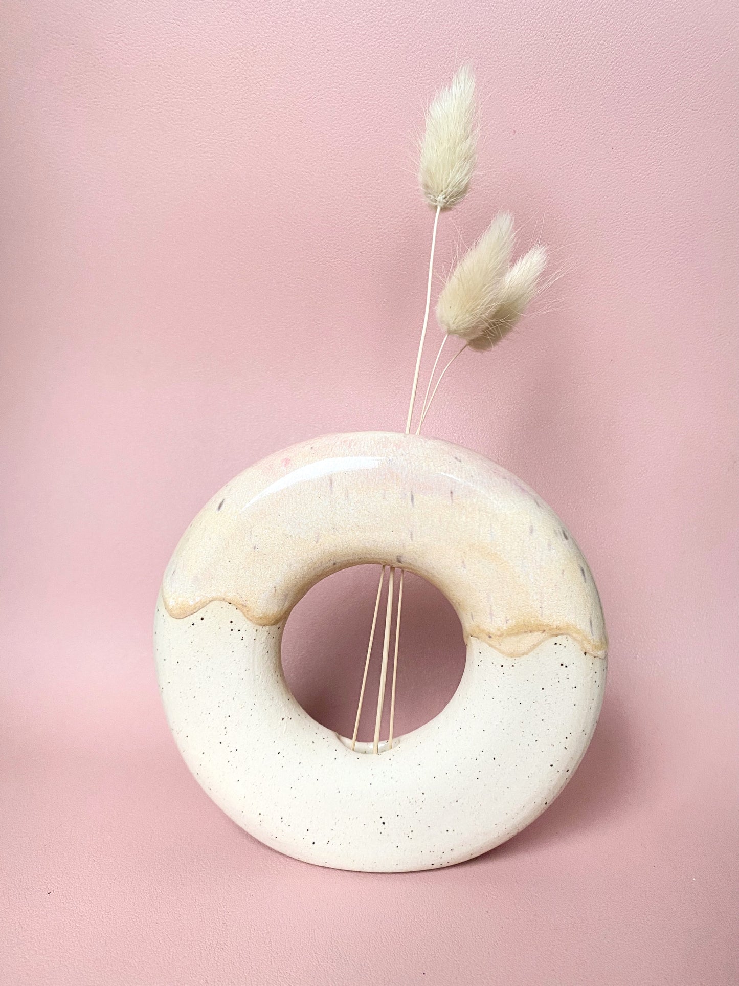 Pink gradient donut vase