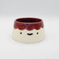 Happy maroon scalloped volcano